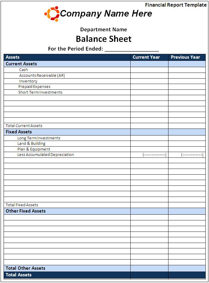 Financial Report Template Excel PDF Formats