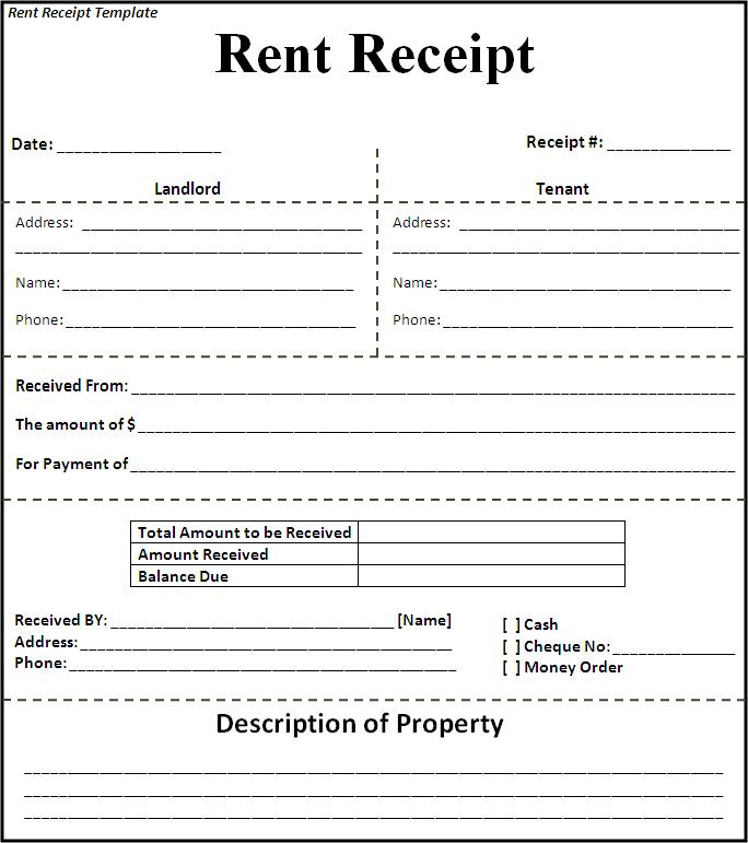 invoice for commercial rent word template