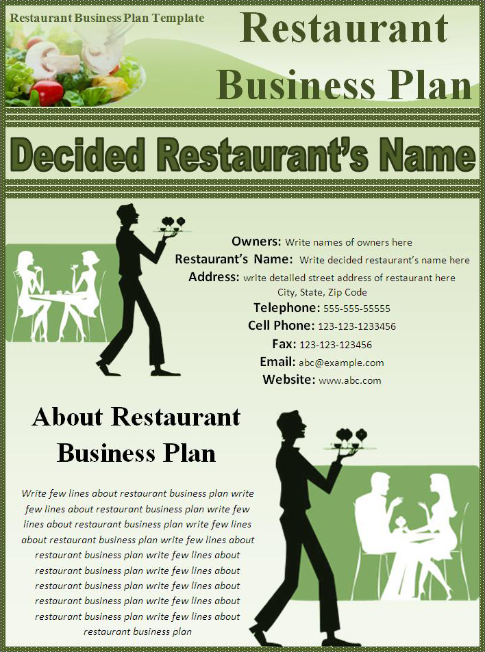 bar restaurant business plan template