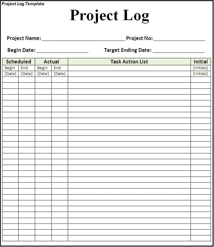 Project Daily Log Template Excel Sample Excel Templates My XXX Hot Girl