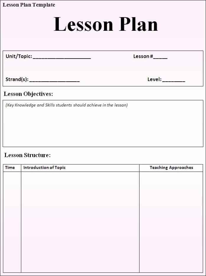 free downloadable templates for corporate lesson plans