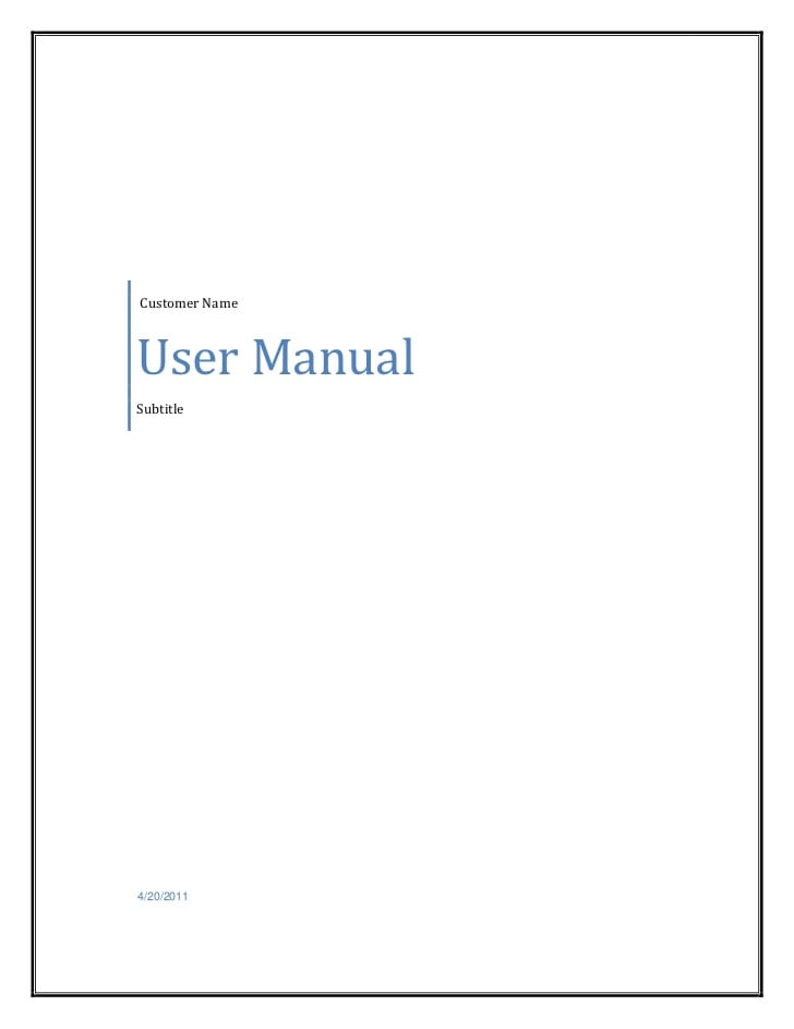 User Manual Template For Web Application