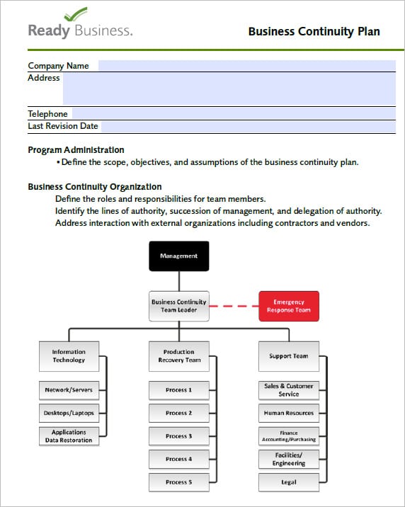 Sample Business Continuity Plan Free Templates In Pdf Word Excel My 