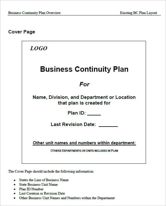 7 Free Business Continuity Plan Templates Excel PDF Formats