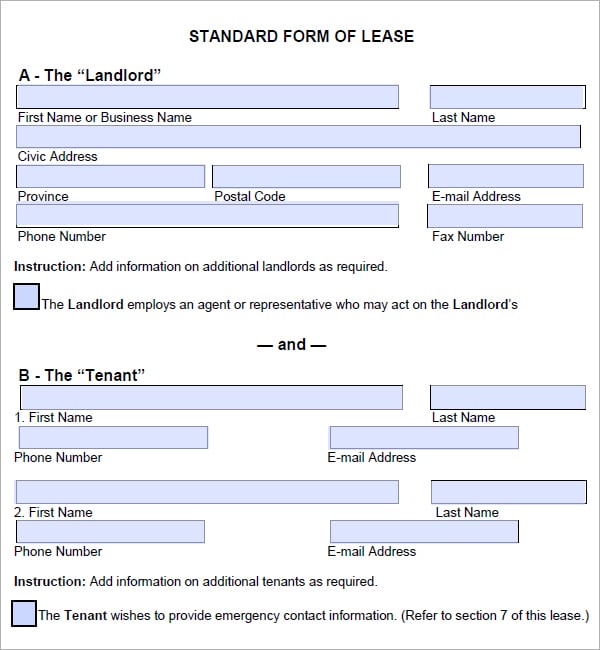 5 Free Lease Agreement Templates Excel PDF Formats